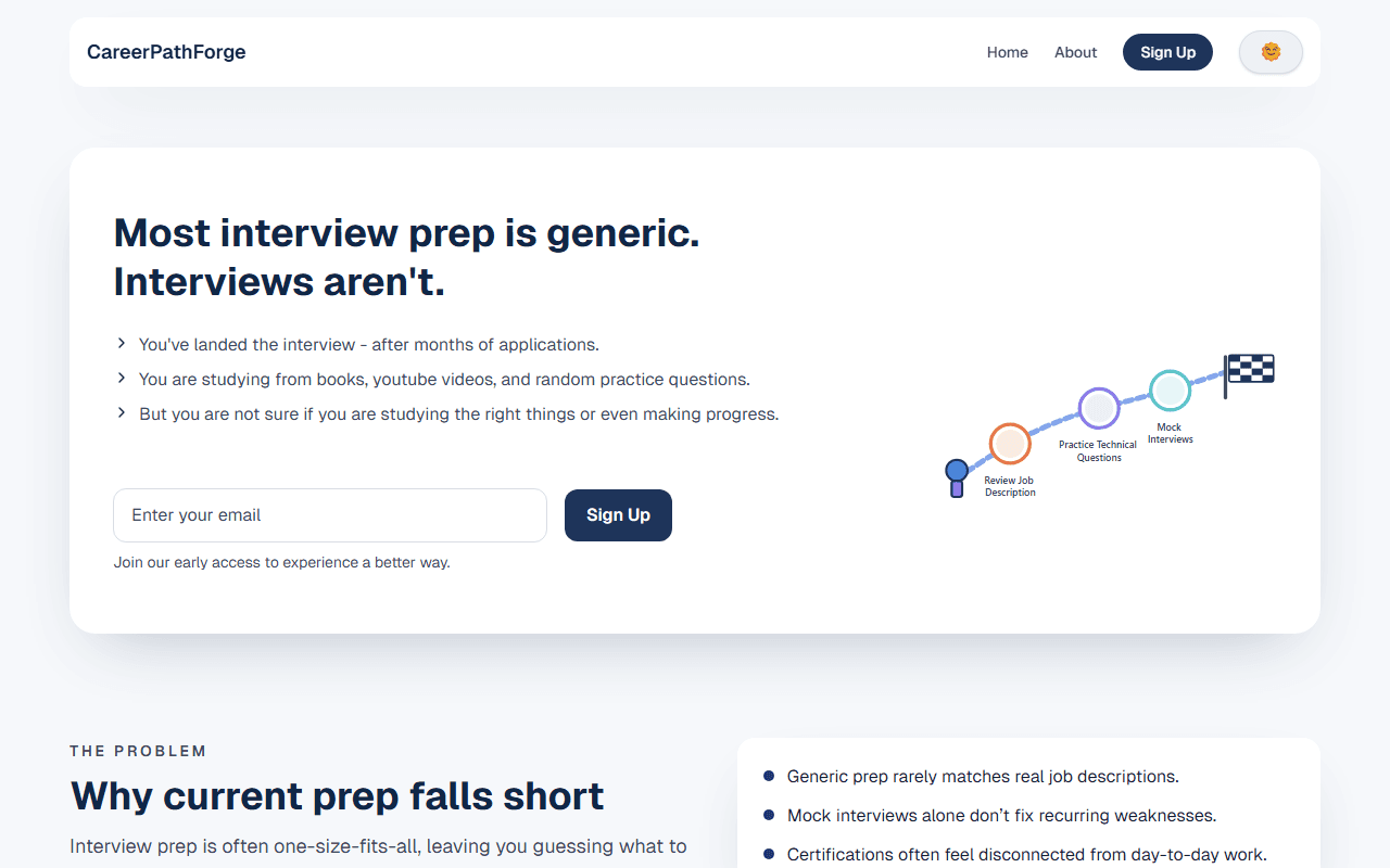 Screenshot of CareerPathForge
